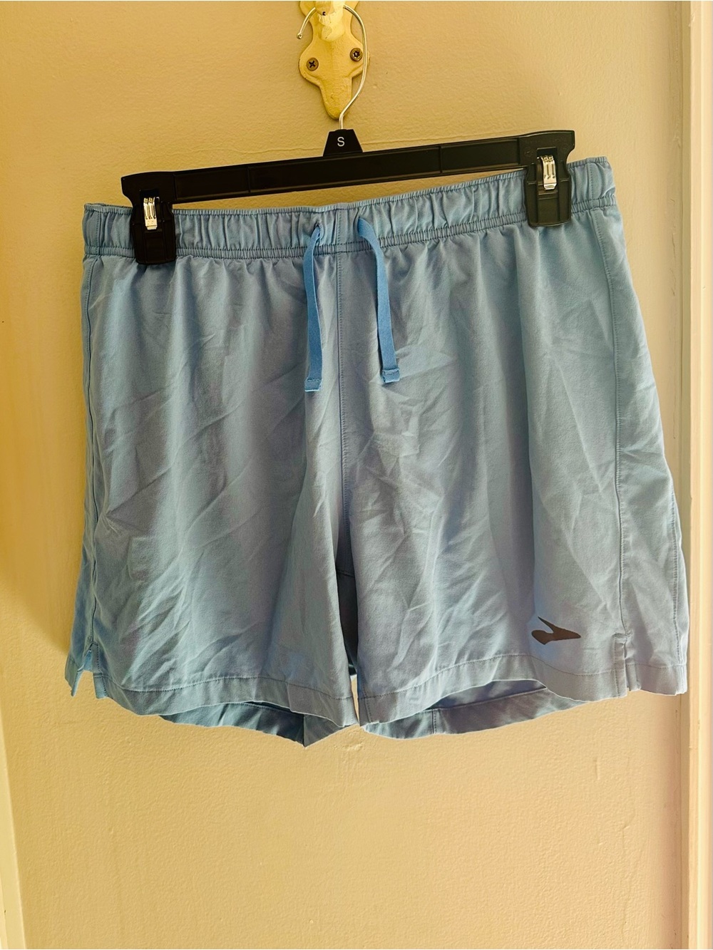 Brooks Light Blue Men’s Running Shorts with Drawcord